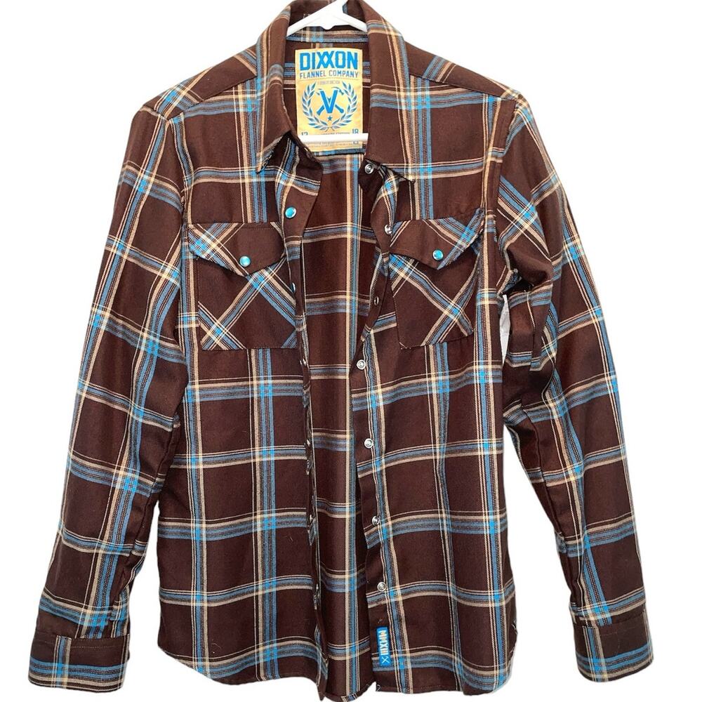 Dixxon Apache Anniversary Edition Brown Plaid Flannel Shirt size Medium